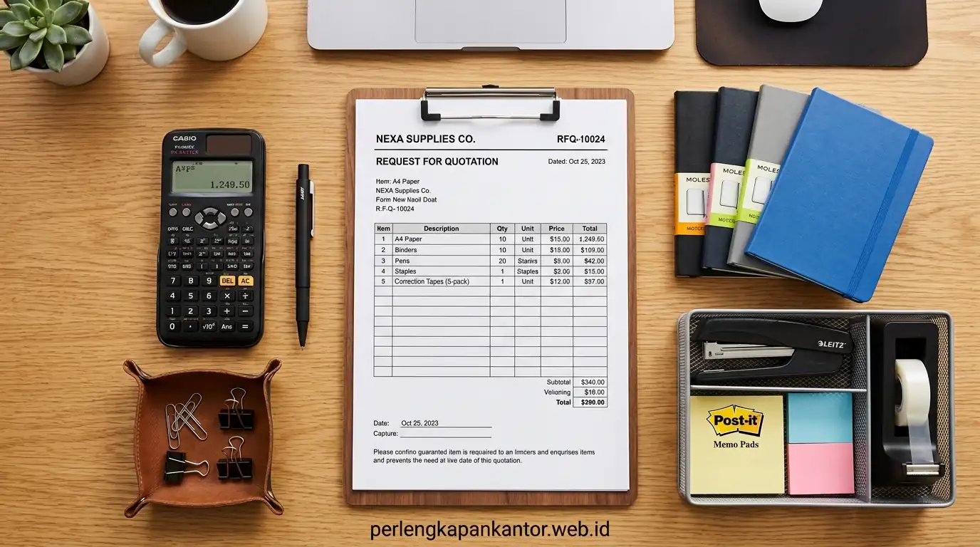 Form RFQ pengadaan perlengkapan kantor grosir untuk departemen purchasing perusahaan