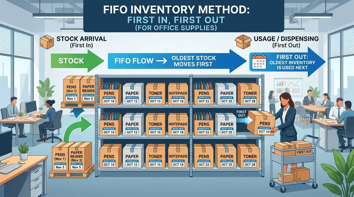Contoh spreadsheet inventaris atk kantor menggunakan formula rumus fifo