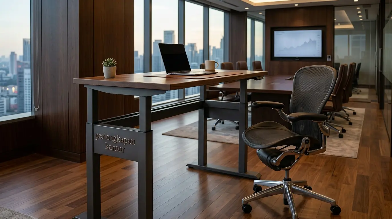 Promo Paket Standing Desk dan Kursi Ergonomis Kantor Modern Jakarta