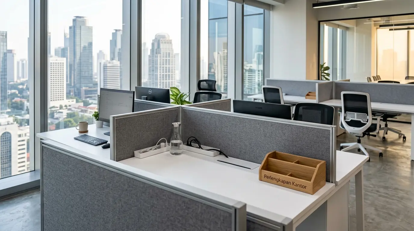 Produk partisi meja kantor sekat berkualitas tinggi dari distributor Perlengkapan Kantor