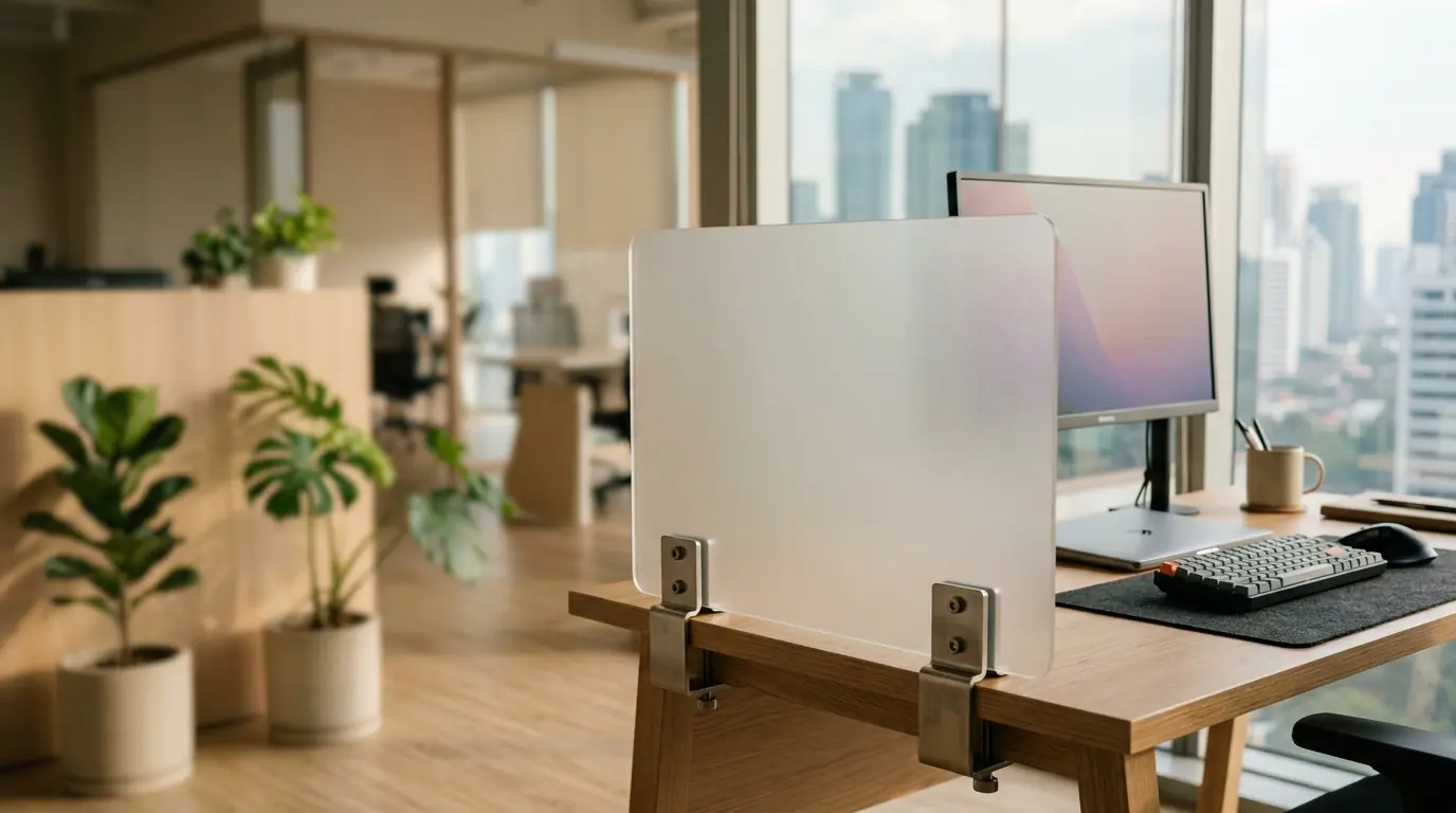 Rekomendasi sekat meja kerja akrilik untuk kantor modern dan elegan